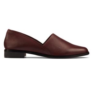 Clarks Shoes Pure Easy Burgandy/Plum color loafers/flats Leather Sz 7
